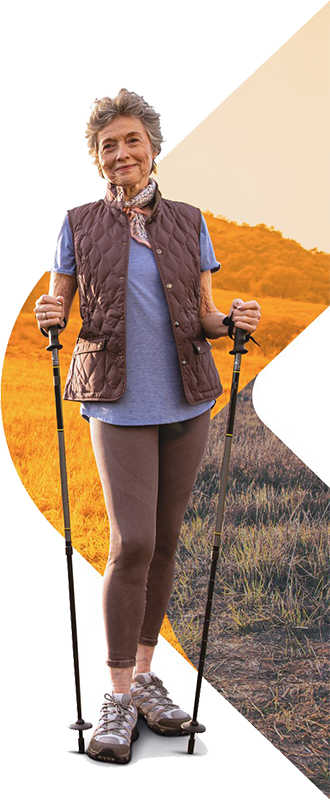 Woman with walking sticks